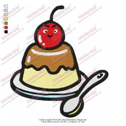 Cartoon Jujube Fruit with Jelly Embroidery Design